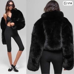 Alo Black Faux Fur Jacket